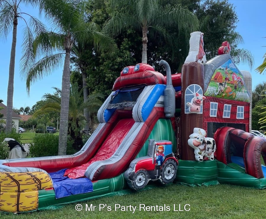 Farm Life Bounce House Combo Wet/Dry Best Bounce House Rental