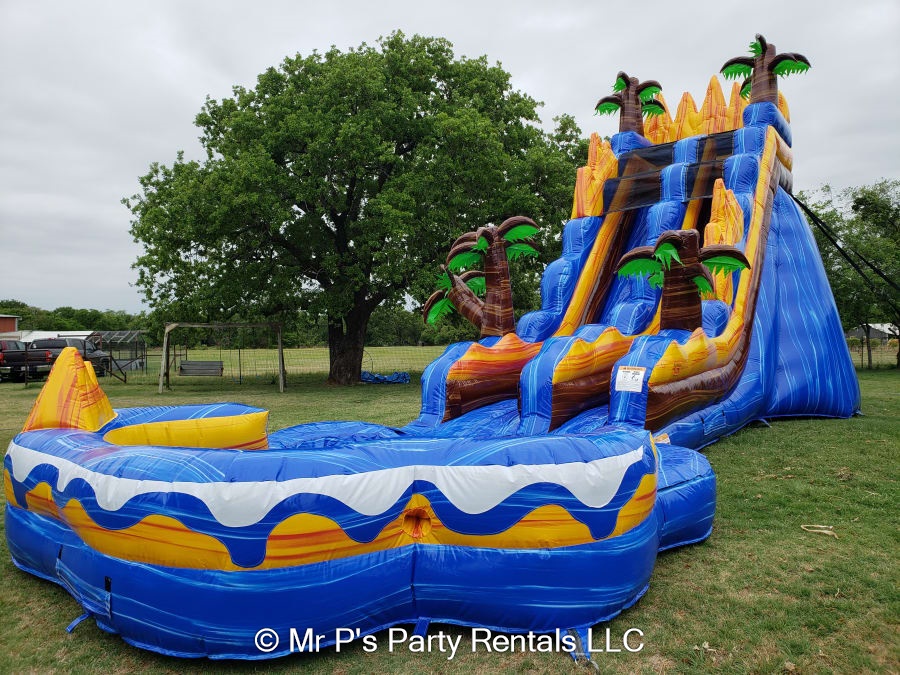 Texas Oasis Wet/Dry Slide 19' Single Lane Best Bounce House Rental