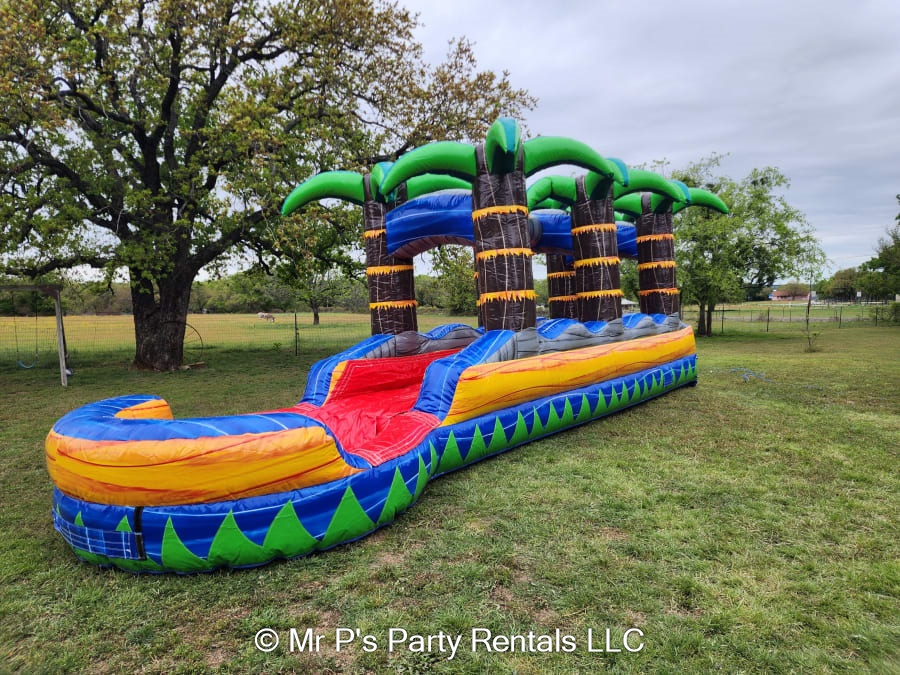 Tropical Fireblast Slip and Slide Single Lane Best Bounce House