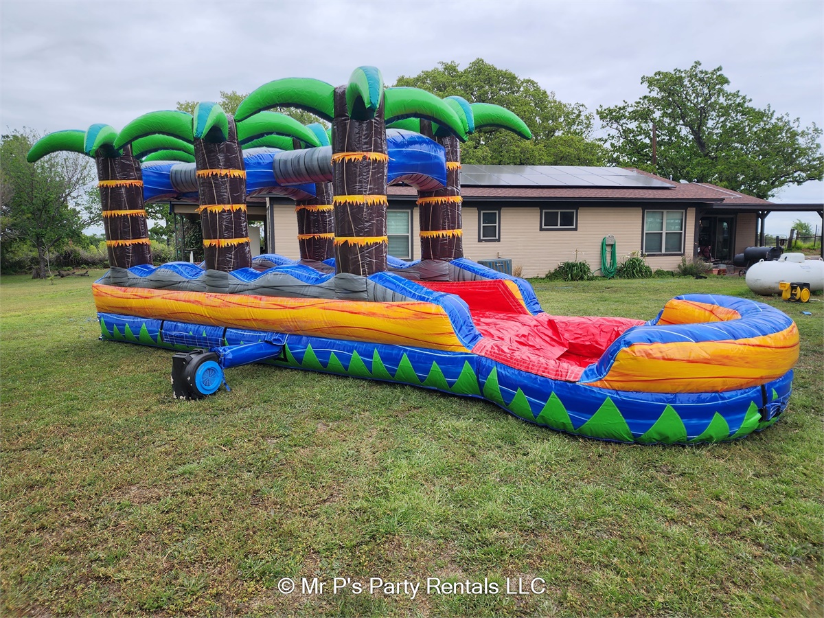 Tropical Fireblast Slip and Slide Single Lane Best Bounce House